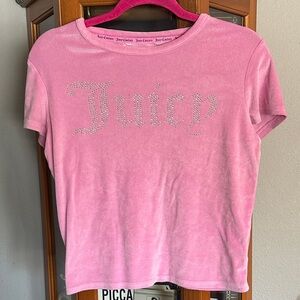 Juicy Couture Pink Short Sleeve Rhinestone  Tee